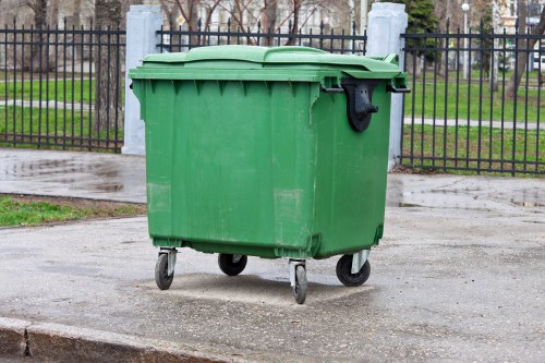Construction site with clean waste clearance
